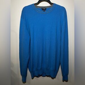 Saks Fifth Avenue Blue Crewneck Long Sleeve Cashmere Pullover Sweater